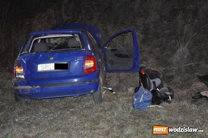 Zdjęcie w galerii na portalu naszwodzislaw.com: Skoda zjechała ze skarpy w Krzyżanowicach. W aucie była dwójka dzieci wiadomości z regionu