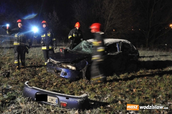 Zdjęcie w galerii na portalu naszwodzislaw.com: Mitsubishi zjechało ze skarpy w Brzeziu. Kierowca w szpitalu wiadomości z regionu