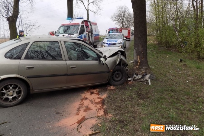 Zdjęcie w galerii na portalu naszwodzislaw.com: 26-letni mieszkaniec Pszowa nagle zjechał z drogi i uderzył w drzewo. Został przetransportowany śmigłowcem do szpitala  wiadomości z regionu