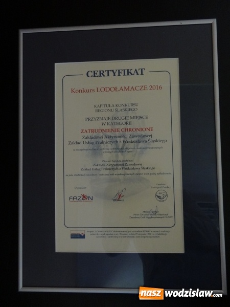 Zdjęcie w galerii na portalu naszwodzislaw.com: Wodzisławski ZAZ zdobył kolejne wyróżnienie  wiadomości z regionu