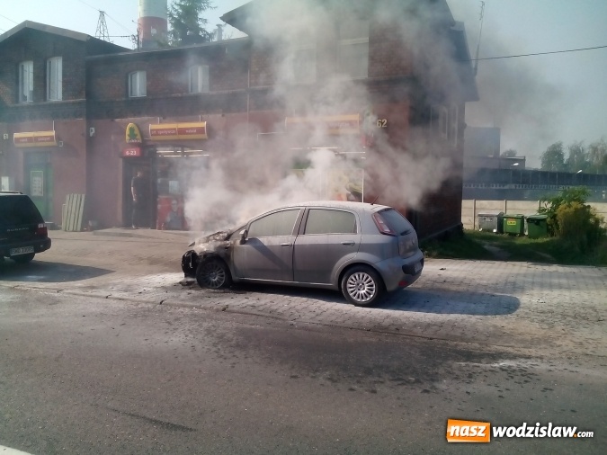Zdjęcie w galerii na portalu naszwodzislaw.com: Radlin: Strażnik miejski ugasił pożar samochodu  wiadomości z regionu