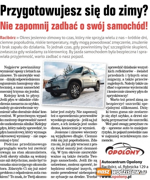 Zdjęcie w galerii na portalu naszwodzislaw.com: Kierowco! Idzie zima - czas zadbać o swój samochód wiadomości z regionu