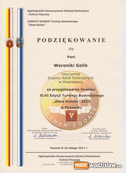 Zdjęcie w galerii na portalu naszwodzislaw.com: Uczeń ZST zwycięzcą ogólnopolskiego turnieju 