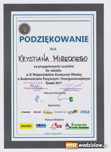 Zdjęcie w galerii na portalu naszwodzislaw.com: Drugie miejsce uczniów ZST w wojewódzkim konkursie budowlanym  wiadomości z regionu