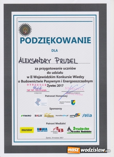 Zdjęcie w galerii na portalu naszwodzislaw.com: Drugie miejsce uczniów ZST w wojewódzkim konkursie budowlanym  wiadomości z regionu
