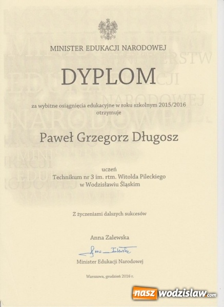 Zdjęcie w galerii na portalu naszwodzislaw.com: Stypendia Ministra Edukacji Narodowej dla uczniów ZST wiadomości z regionu