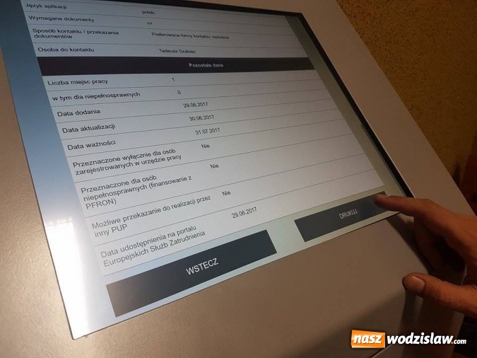 Zdjęcie w galerii na portalu naszwodzislaw.com: Infokioski z ofertami pracy pojawiły się w Wodzisławiu, Gorzycach i Rydułtowach wiadomości z regionu