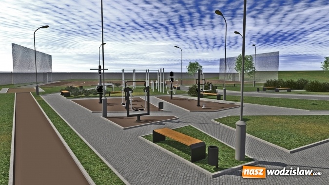 Zdjęcie w galerii na portalu naszwodzislaw.com: Przy PCKZiU powstanie siłownia na świeżym powietrzu. WIZUALIZACJE  wiadomości z regionu