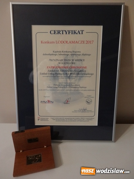 Zdjęcie w galerii na portalu naszwodzislaw.com: Lodołamacze 2017. Sukces wodzisławskiego ZAZ-u w kategorii: Zakład Pracy Chronionej wiadomości z regionu