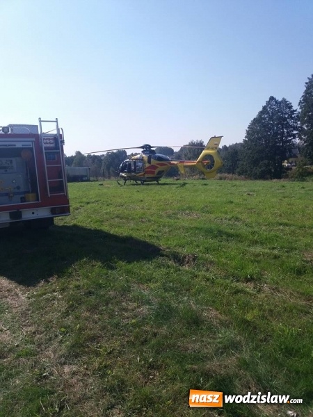 Zdjęcie w galerii na portalu naszwodzislaw.com: Wypadek na budowie. Mężczyzna został przysypany ziemią. Lądował śmigłowiec LPR  wiadomości z regionu
