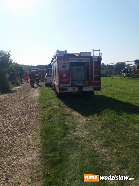 Zdjęcie w galerii na portalu naszwodzislaw.com: Wypadek na budowie. Mężczyzna został przysypany ziemią. Lądował śmigłowiec LPR  wiadomości z regionu