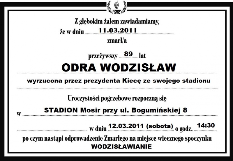 Zdjęcie w galerii na portalu naszwodzislaw.com: Na sobotnim meczu zapłoną znicze... wiadomości z regionu