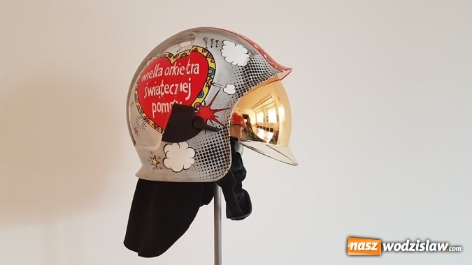 Zdjęcie w galerii na portalu naszwodzislaw.com: Strażacki hełm kolekcjonerski ze złotym filtrem na aukcji WOŚP wiadomości z regionu