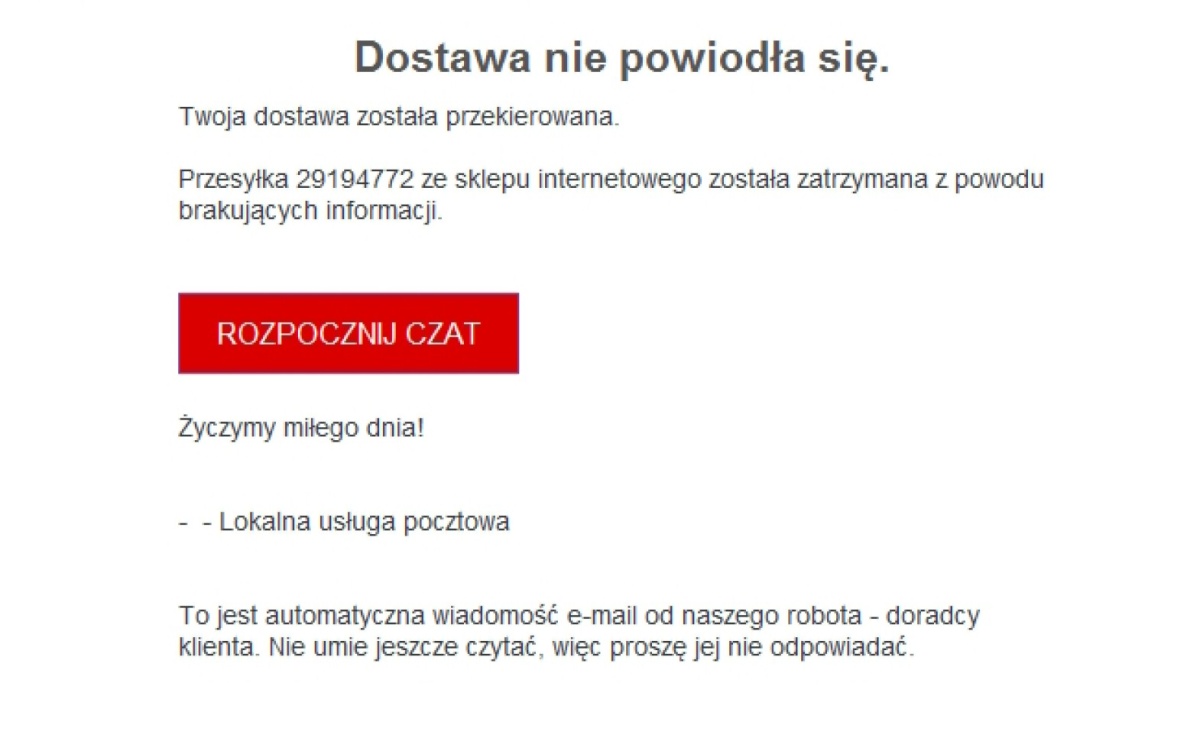Uwaga na wiadomości Dostawa nie powiodła się  - Serwis informacyjny z Raciborza - naszraciborz.pl