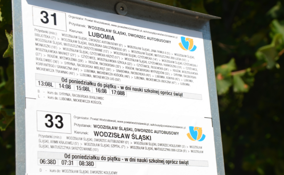Zmiany w rozkładzie jazdy Wodzisławskiej Komunikacji Powiatowej - Serwis informacyjny z Raciborza - naszraciborz.pl