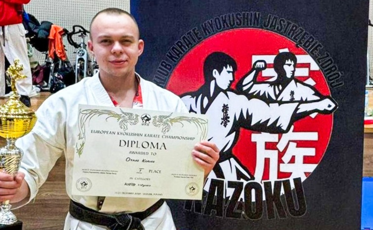Oskar Kozieł - policyjny mistrz karate z Wodzisławia Śl. - Serwis informacyjny z Raciborza - naszraciborz.pl