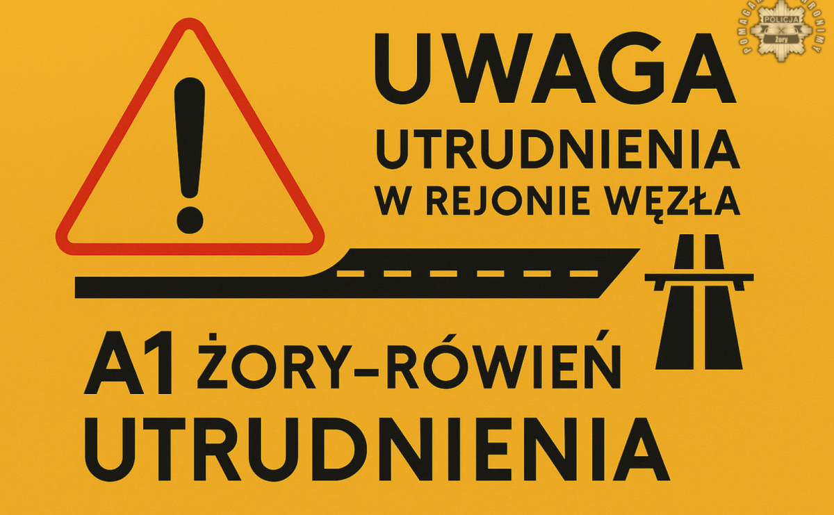 Utrudnienia w rejonie zjazdu A1 Żory-Rowień w dniach 28-30 lipca - Serwis informacyjny z Wodzisławia Śląskiego - naszwodzislaw.com
