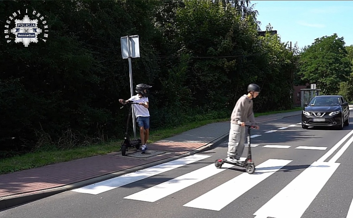 Myśl szybciej, jedź wolniej! Wodzisławscy policjanci i UM w Radlinie o bezpieczeństwie na hulajnodze elektrycznej [WIDEO] - Serwis informacyjny z Raciborza - naszraciborz.pl