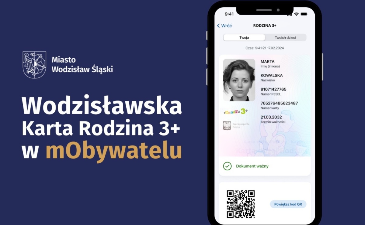 Karta Rodzina 3+ dostępna w wersji cyfrowej w aplikacji mObywatel - Serwis informacyjny z Raciborza - naszraciborz.pl