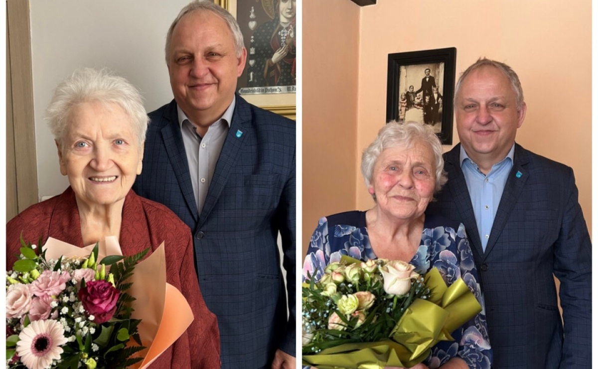 Pszów: Burmistrz odwiedził jubilatki z okazji 90. urodzin - Serwis informacyjny z Raciborza - naszraciborz.pl