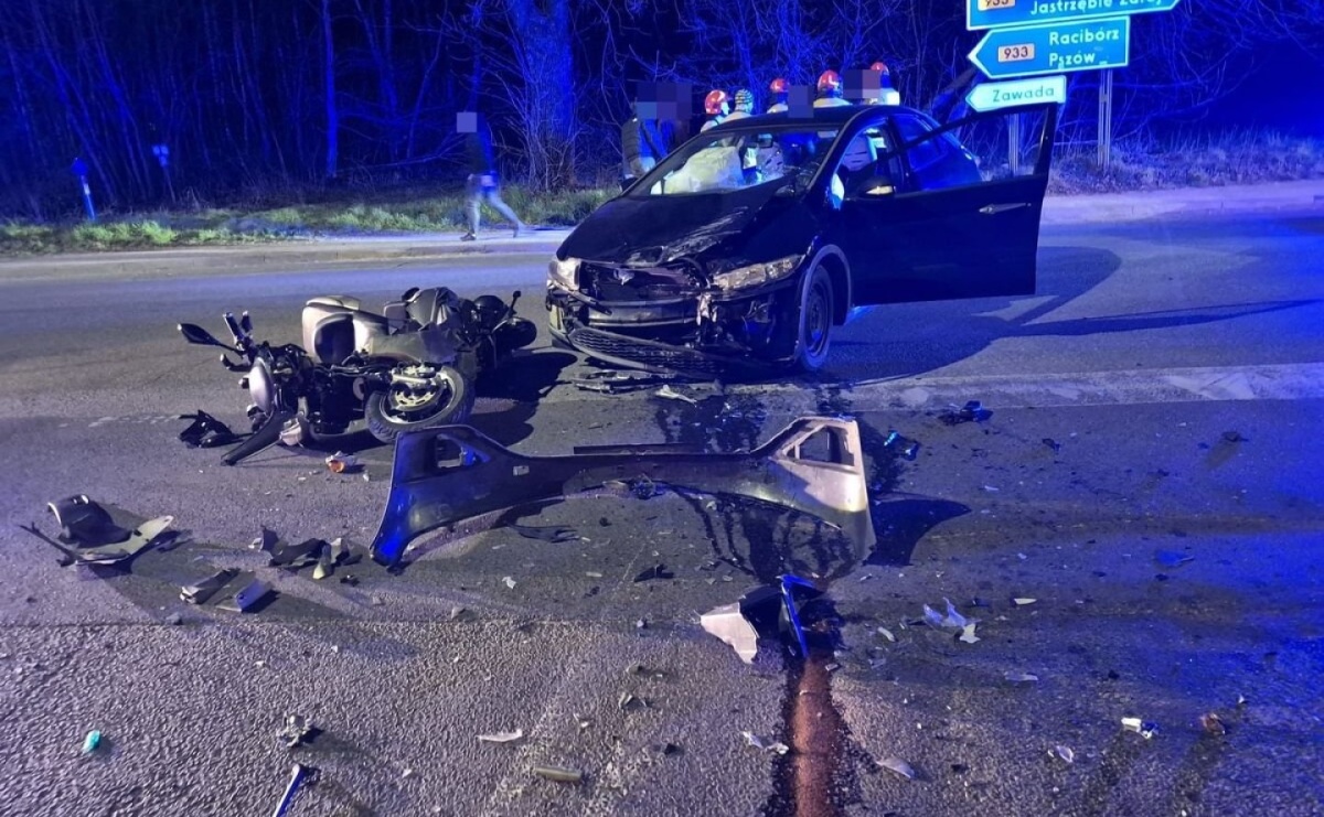 Motocykl kontra samochód. Policja wyjaśnia okoliczności wypadku na ul. Pszowskiej - Serwis informacyjny z Raciborza - naszraciborz.pl