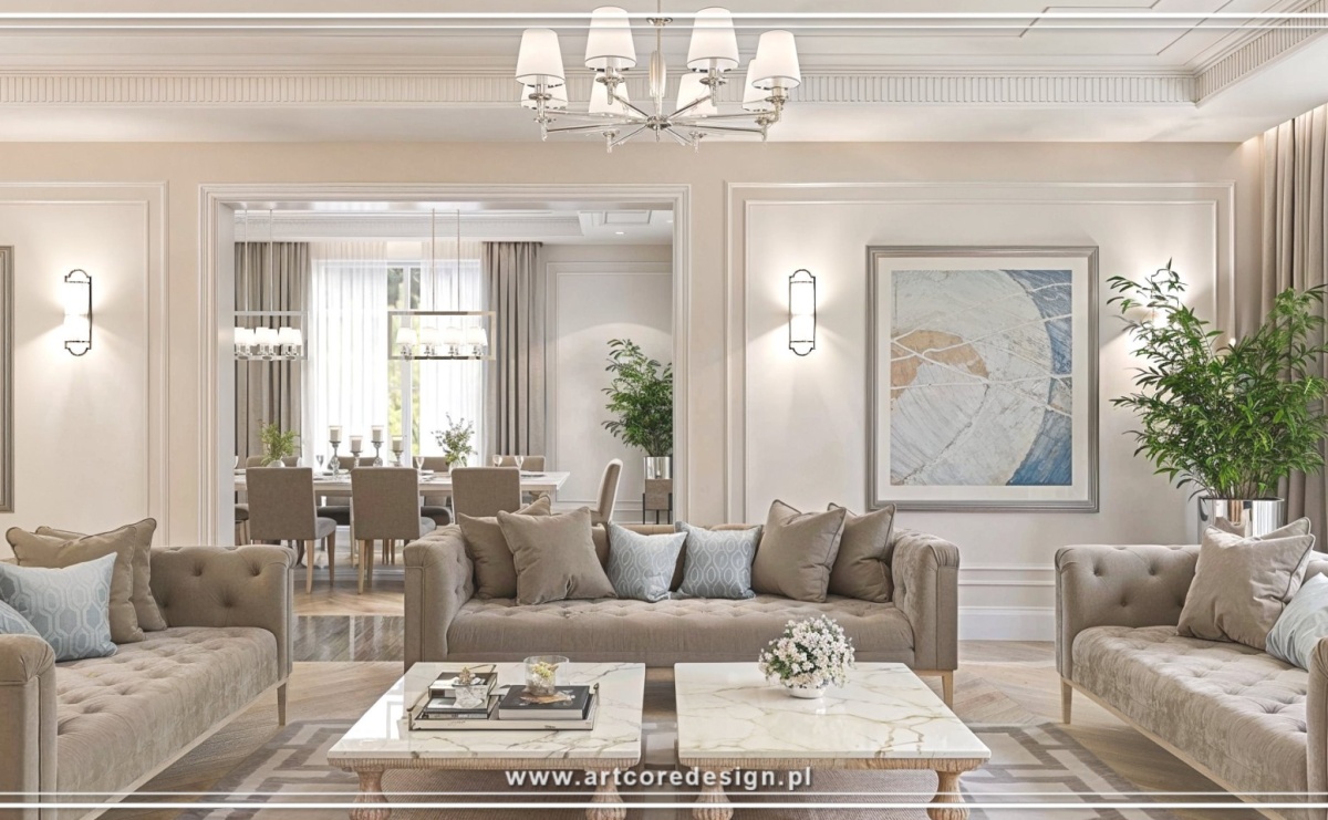 salon zaprojektowany przez doświadczonego projektanta wnętrz