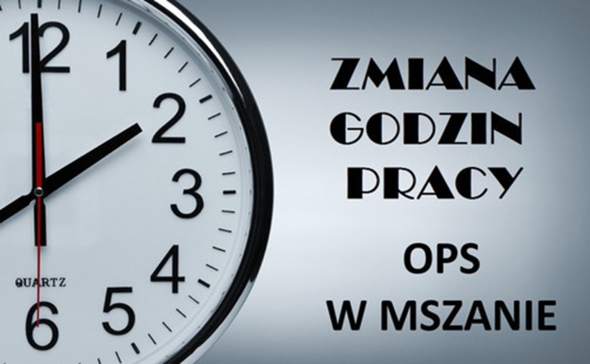 Zmiana godzin pracy OPS w Mszanie na okres letni. Nowy harmonogram od 1 lipca - Serwis informacyjny z Raciborza - naszraciborz.pl