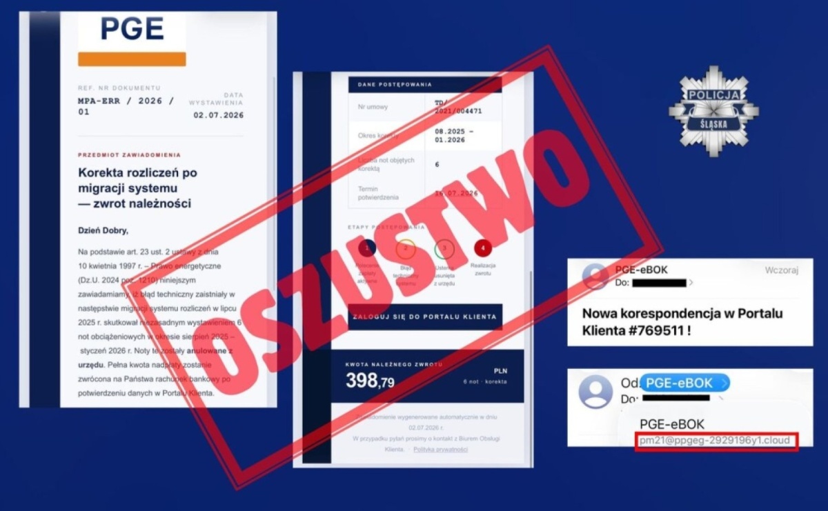 Fałszywa wiadomość o zwrocie nadpłaty za energię. Uważaj na oszustów! - Serwis informacyjny z Raciborza - naszraciborz.pl