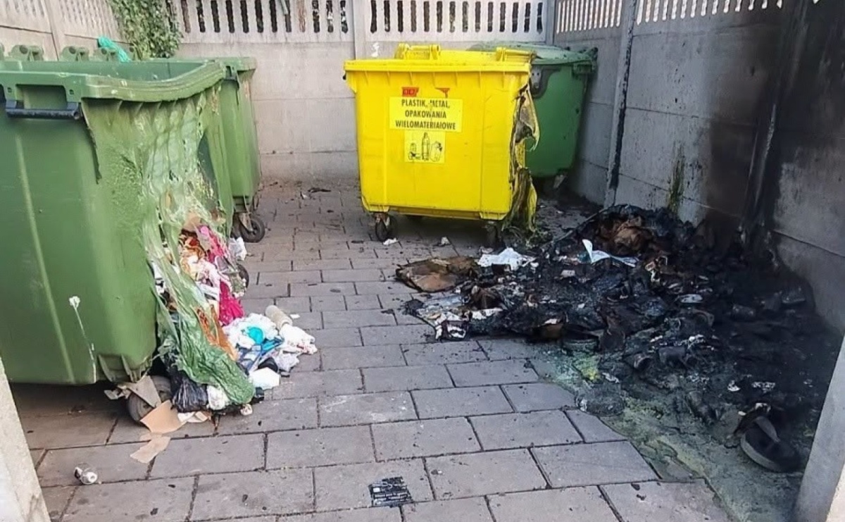 Kolejne podpalenie kosza na śmieci w Radlinie. Policja apeluje o pomoc - Serwis informacyjny z Raciborza - naszraciborz.pl