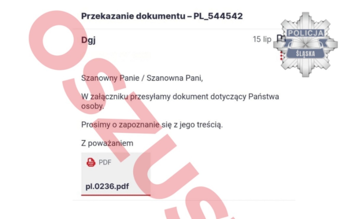 Policja ostrzega przed fałszywymi e-mailami. Oszuści podszywają się pod funkcjonariuszy - Serwis informacyjny z Raciborza - naszraciborz.pl