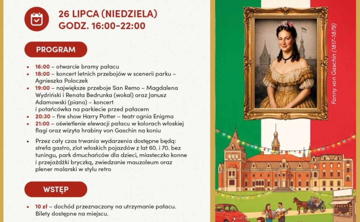 Fanny Days wracają do Krowiarek. Włoskie przeboje, zlot motoryzacyjnych klasyków i potańcówka przed pałacem już 26 lipca - Serwis informacyjny z Raciborza - naszraciborz.pl