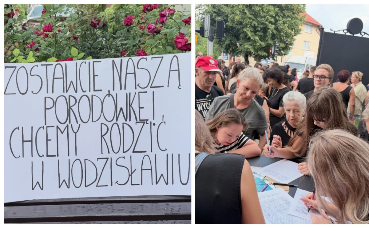 Protest przed starostwem w Wodzisławiu. Mieszkańcy bronią porodówki, jest odpowiedź powiatu - Serwis informacyjny z Raciborza - naszraciborz.pl